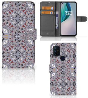 B2Ctelecom GSM Hoesje OnePlus Nord N10 Flipcover Flower Tiles