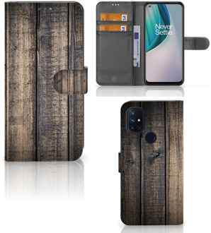 B2Ctelecom GSM Hoesje OnePlus Nord N10 Leuk Case Cadeau voor Mannen Steigerhout