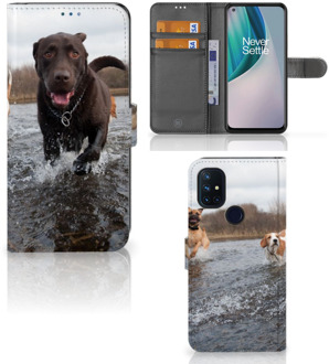 B2Ctelecom GSM Hoesje OnePlus Nord N10 Wallet Book Case Honden Labrador