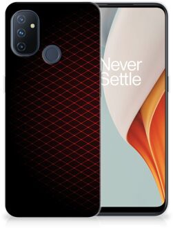 B2Ctelecom GSM Hoesje OnePlus Nord N100 Backcase TPU Siliconen Hoesje Geruit Rood