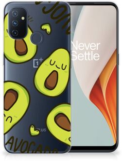 B2Ctelecom GSM Hoesje OnePlus Nord N100 Backcase TPU Siliconen Hoesje Transparant Avocado Singing