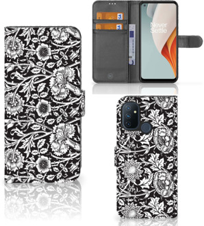 B2Ctelecom GSM Hoesje OnePlus Nord N100 Beschermhoes Black Flowers