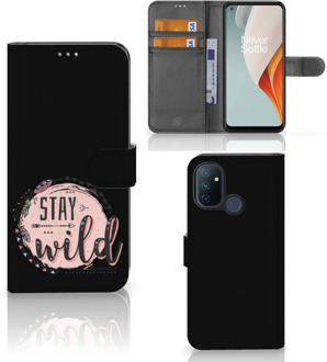 B2Ctelecom GSM Hoesje OnePlus Nord N100 Book Case met Tekst Boho Stay Wild