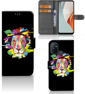 B2Ctelecom GSM Hoesje OnePlus Nord N100 Book Cover Lion Color