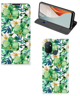 B2Ctelecom GSM Hoesje OnePlus Nord N100 Bookcase Cover Orchidee Groen