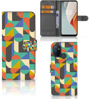 B2Ctelecom GSM Hoesje OnePlus Nord N100 Bookcase Funky Retro