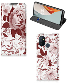 B2Ctelecom GSM Hoesje OnePlus Nord N100 Bookcase Watercolor Flowers