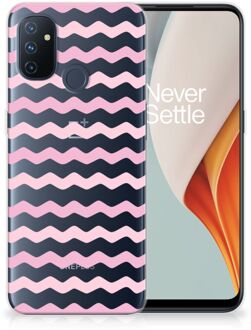 B2Ctelecom GSM Hoesje OnePlus Nord N100 Bumper Hoesje Waves Roze