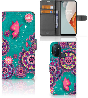 B2Ctelecom GSM Hoesje OnePlus Nord N100 Flipcase Cirkels en Vlinders