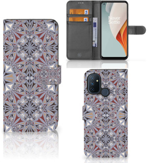 B2Ctelecom GSM Hoesje OnePlus Nord N100 Flipcover Flower Tiles