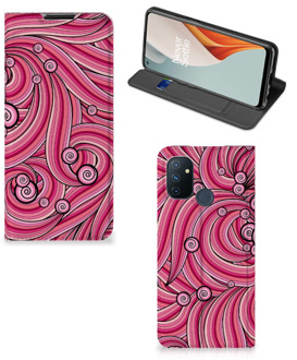 B2Ctelecom GSM Hoesje OnePlus Nord N100 Foto Hoesje ontwerpen Swirl Pink