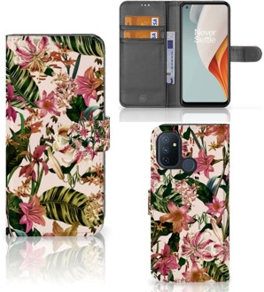 B2Ctelecom GSM Hoesje OnePlus Nord N100 Fotohoesje ontwerpen Flowers