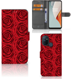 B2Ctelecom GSM Hoesje OnePlus Nord N100 Mobiel Bookcase Red Roses