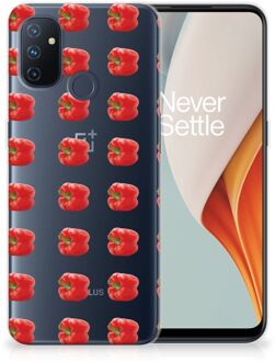 B2Ctelecom GSM Hoesje OnePlus Nord N100 Smartphonehoesje Transparant Paprika Red