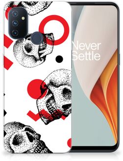 B2Ctelecom GSM Hoesje OnePlus Nord N100 TPU Bumper Skull Red