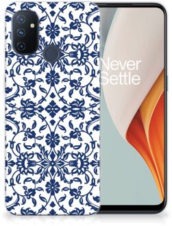 B2Ctelecom GSM Hoesje OnePlus Nord N100 Trendy Telefoonhoesjes Flower Blue