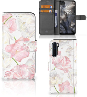 B2Ctelecom GSM Hoesje OnePlus Nord Wallet Book Case Cadeau voor Mama Lovely Flowers