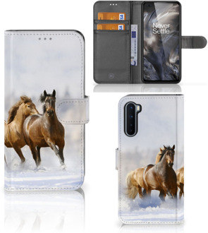 B2Ctelecom GSM Hoesje OnePlus Nord Wallet Book Case Paarden