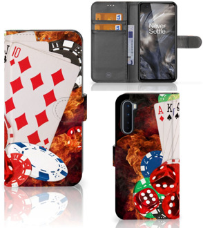 B2Ctelecom GSM Hoesje OnePlus Nord Wallet Book Case Personaliseren Casino