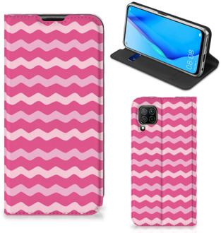 B2Ctelecom GSM Hoesje ontwerpen Huawei P40 Lite Fotohoesje Waves Pink