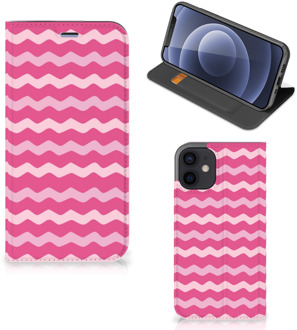 B2Ctelecom GSM Hoesje ontwerpen iPhone 12 Mini Fotohoesje Waves Pink