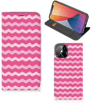 B2Ctelecom GSM Hoesje ontwerpen iPhone 12 Pro Max Fotohoesje Waves Pink