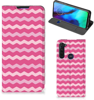 B2Ctelecom GSM Hoesje ontwerpen Motorola Moto G Pro Fotohoesje Waves Pink