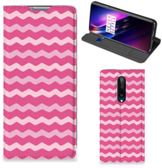 B2Ctelecom GSM Hoesje ontwerpen OnePlus 8 Fotohoesje Waves Pink