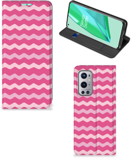 B2Ctelecom GSM Hoesje ontwerpen OnePlus 9 Pro Fotohoesje Waves Pink