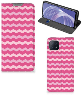 B2Ctelecom GSM Hoesje ontwerpen OPPO A73 5G Fotohoesje Waves Pink