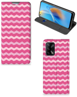 B2Ctelecom GSM Hoesje ontwerpen OPPO A74 4G Fotohoesje Waves Pink