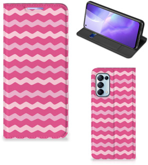 B2Ctelecom GSM Hoesje ontwerpen OPPO Find X3 Lite Fotohoesje Waves Pink