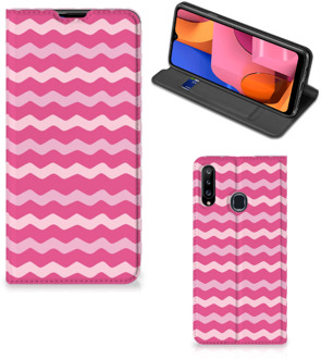 B2Ctelecom GSM Hoesje ontwerpen Samsung Galaxy A20s Fotohoesje Waves Pink