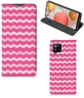 B2Ctelecom GSM Hoesje ontwerpen Samsung Galaxy A42 Fotohoesje Waves Pink