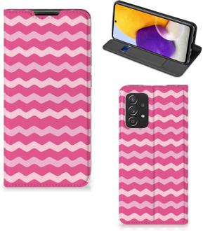 B2Ctelecom GSM Hoesje ontwerpen Samsung Galaxy A72 (5G/4G) Fotohoesje Waves Pink