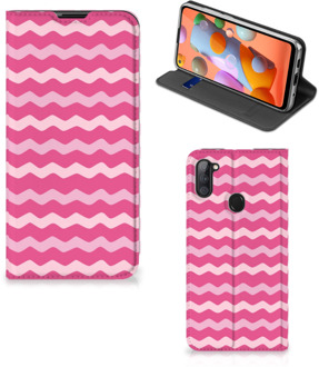 B2Ctelecom GSM Hoesje ontwerpen Samsung Galaxy M11 | A11 Fotohoesje Waves Pink