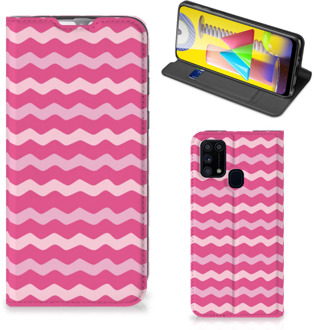 B2Ctelecom GSM Hoesje ontwerpen Samsung Galaxy M31 Fotohoesje Waves Pink