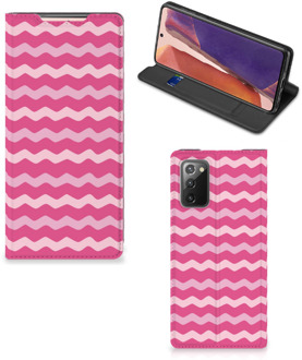 B2Ctelecom GSM Hoesje ontwerpen Samsung Galaxy Note20 Fotohoesje Waves Pink