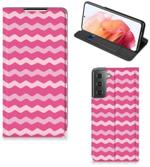 B2Ctelecom GSM Hoesje ontwerpen Samsung Galaxy S21 Fotohoesje Waves Pink