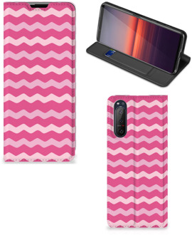 B2Ctelecom GSM Hoesje ontwerpen Sony Xperia 5 II Fotohoesje Waves Pink