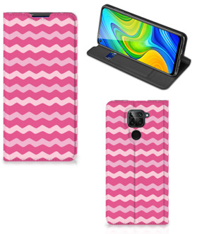 B2Ctelecom GSM Hoesje ontwerpen Xiaomi Redmi Note 9 Fotohoesje Waves Pink