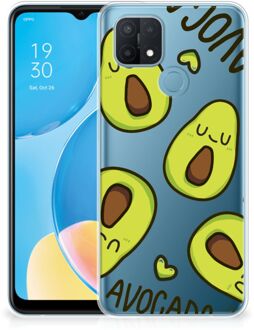 B2Ctelecom GSM Hoesje OPPO A15 Backcase TPU Siliconen Hoesje Transparant Avocado Singing