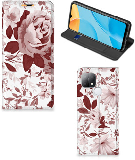 B2Ctelecom GSM Hoesje OPPO A15 Bookcase Watercolor Flowers