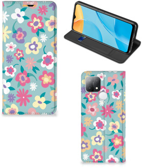 B2Ctelecom GSM Hoesje OPPO A15 Fotohoesje ontwerpen Flower Power