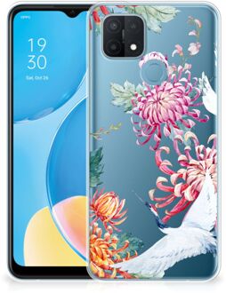 B2Ctelecom GSM Hoesje OPPO A15 Smartphonehoesje Customize Bird Flowers