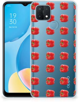 B2Ctelecom GSM Hoesje OPPO A15 Smartphonehoesje Transparant Paprika Red