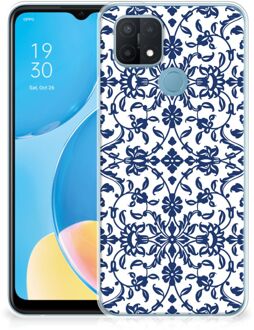 B2Ctelecom GSM Hoesje OPPO A15 Trendy Telefoonhoesjes Flower Blue