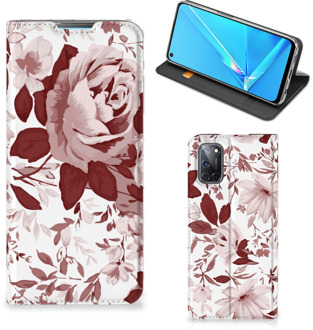 B2Ctelecom GSM Hoesje OPPO A52 | A72 Bookcase Watercolor Flowers