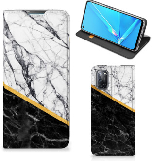 B2Ctelecom GSM Hoesje OPPO A52 | A72 Mobiel Case Marble White Black