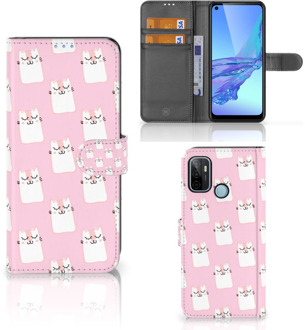 B2Ctelecom GSM Hoesje OPPO A53 | OPPO A53s Bookcase Valentijn Cadeaus Sleeping Cats